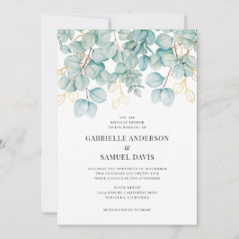 Invitación a la Boda Eucalyptus Verde azulado y de