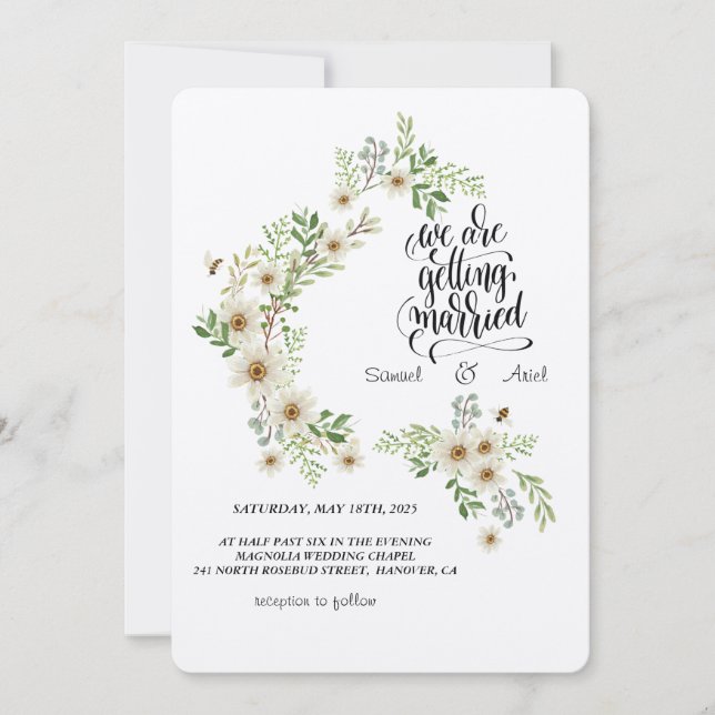 Invitación a la boda Evergreen Elegance (Anverso)