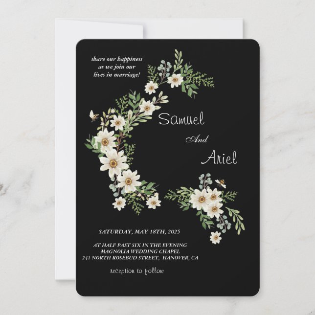 Invitación a la boda Evergreen Elegance (Anverso)