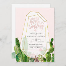 Invitación a la boda exitosa del desierto - rosa