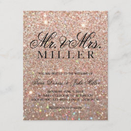 Invitación a la boda - Fab Rosa Purpurina de oro