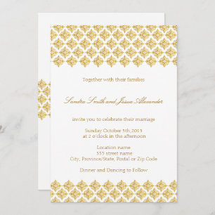 Invitación a la boda faux Gold Arabesques