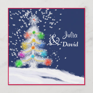 Invitación a la boda festiva de árbol festivo