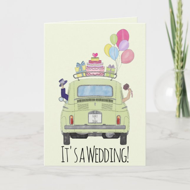 Invitación a la boda Fiat 500 (Anverso)