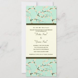 Invitación a la boda Flor de cerezo azul