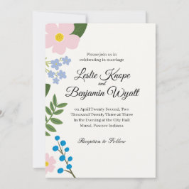 Invitación a la boda Flor rosa