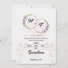 Invitación a la boda floral