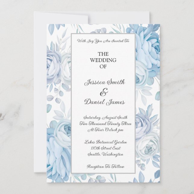 Invitación a la boda floral (Anverso)
