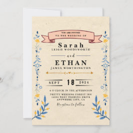 Invitación a la boda floral