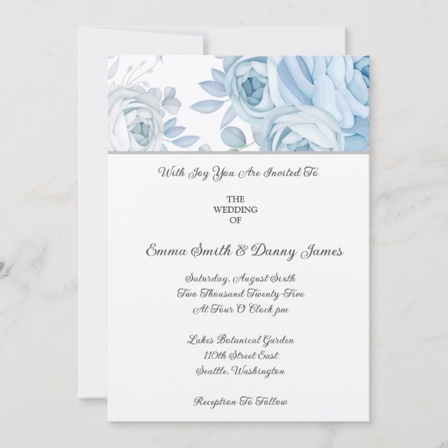 Invitación a la boda floral (Anverso)