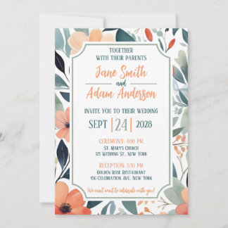 Invitación a la boda floral