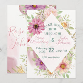 Invitación a la boda floral