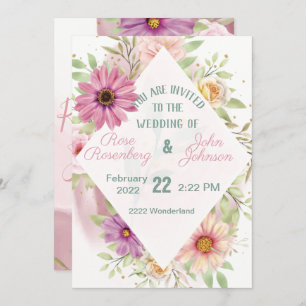 Invitación a la boda floral