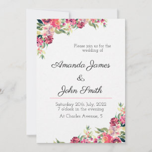Invitación a la boda floral