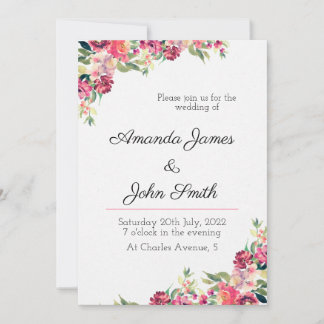 Invitación a la boda floral