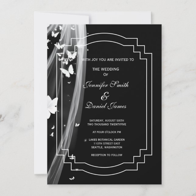 Invitación a la boda floral (Anverso)