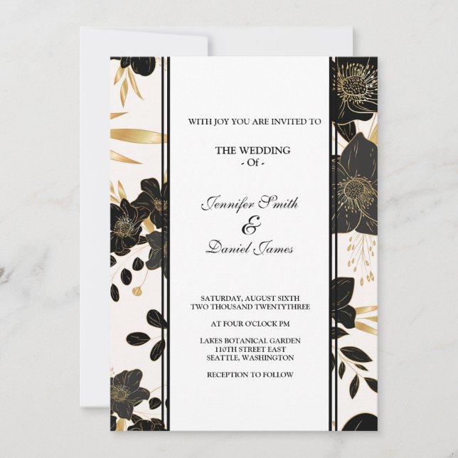 Invitación a la boda floral (Anverso)