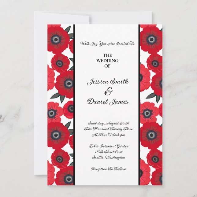 Invitación a la boda floral (Anverso)