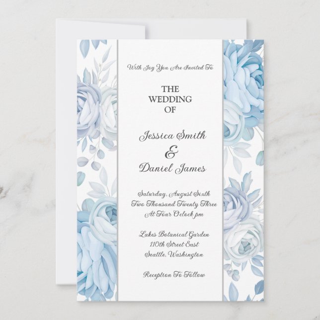 Invitación a la boda floral (Anverso)
