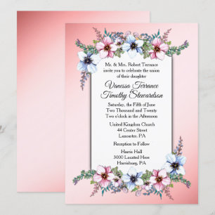 Invitación a la boda floral