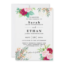 Invitación a la boda floral