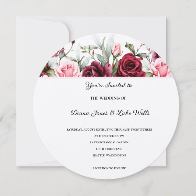Invitación a la boda floral (Anverso)