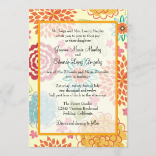 Invitación a la boda floral acuarela