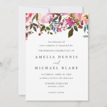 Invitación a la boda floral acuarela