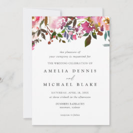 Invitación a la boda floral acuarela