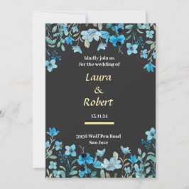 Invitación a la boda floral acuarela