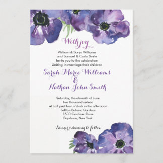 Invitación a la boda floral acuarela