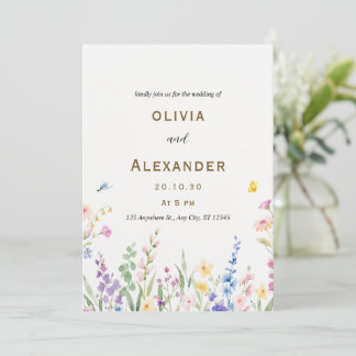 Invitación a la boda floral acuarela