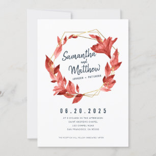 Invitación a la boda floral acuarela