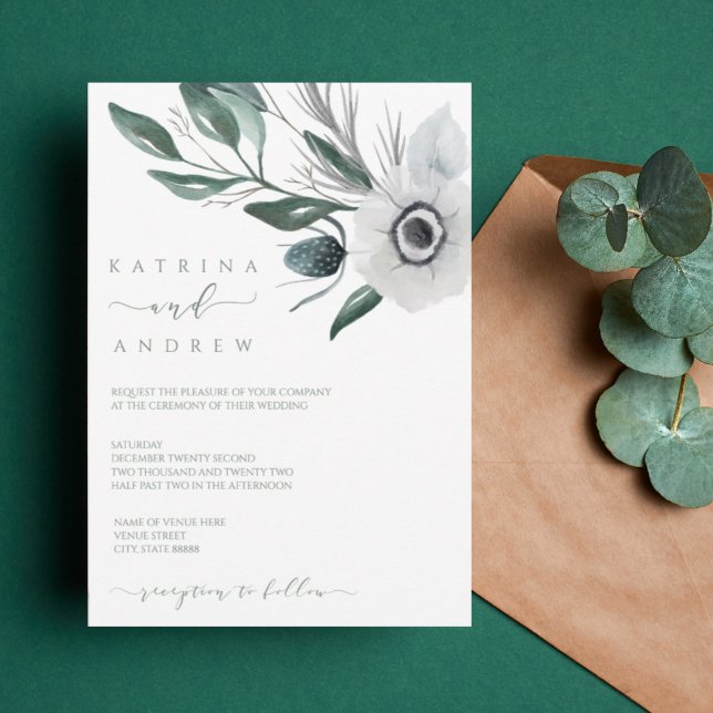 Invitación a la boda floral acuarela (Subido por el creador)