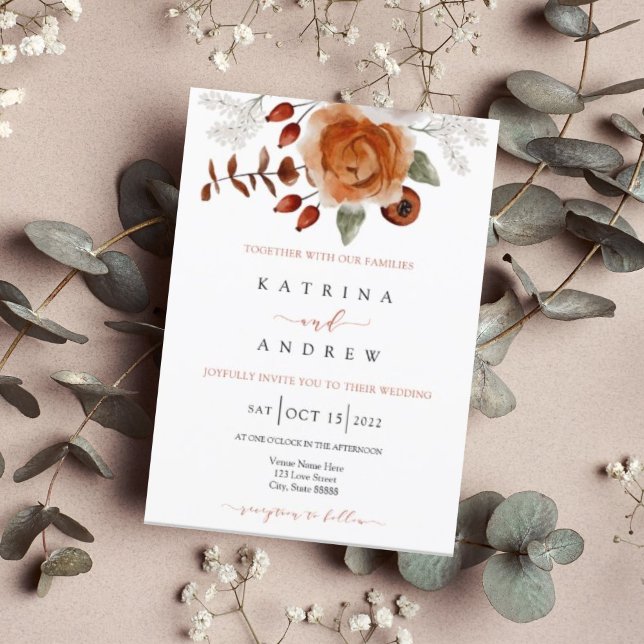 Invitación a la boda floral acuarela (Subido por el creador)