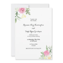Invitación a la boda floral acuarela