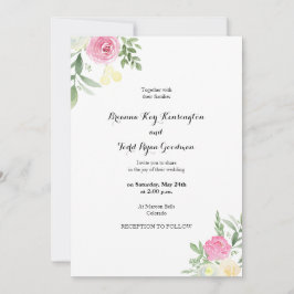 Invitación a la boda floral acuarela