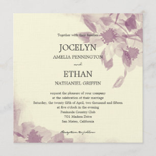 Invitación a la boda floral acuarela