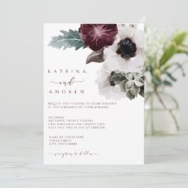 Invitación a la boda floral acuarela