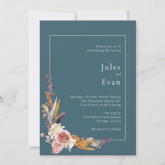 Invitación a la boda floral acuarela