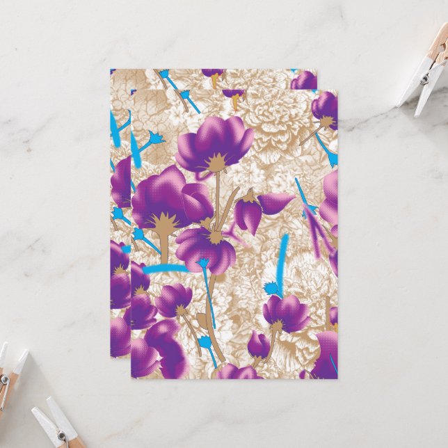 Invitación a la boda floral acuarela | Editable (Anverso/Reverso In Situ)