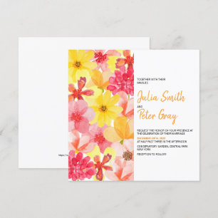 Invitación a la boda floral acuarela más informal