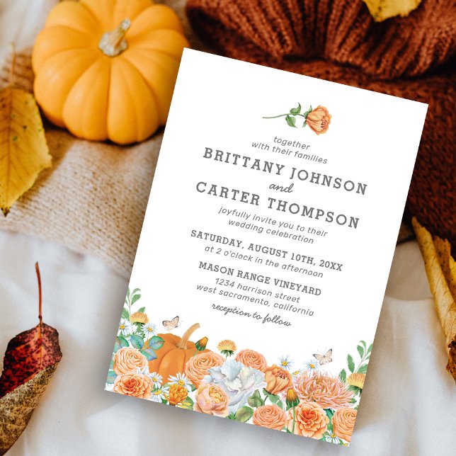 Invitación a la boda floral acuática otoño otoño (Subido por el creador)