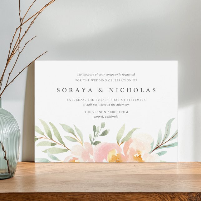 Invitación a la boda floral Airy (Subido por el creador)
