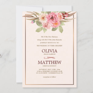 Invitación a la boda floral alegre