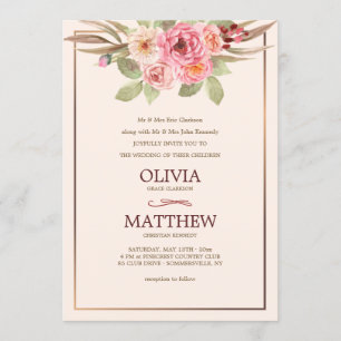 Invitación a la boda floral alegre