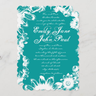 Invitación a la boda floral arcadia Mint Green Boh