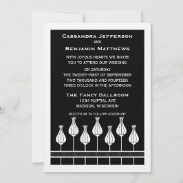 Invitación a la boda floral Art Deco