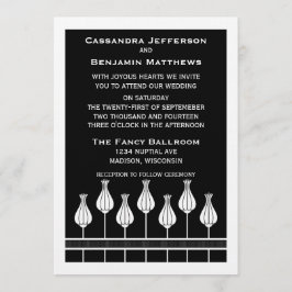 Invitación a la boda floral Art Deco