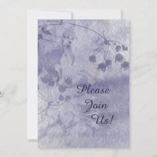 Invitación a la boda floral azul